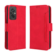 Coque Portefeuille Livre Cuir Etui Clapet BY3 pour Xiaomi Redmi 11 Prime 4G Rouge