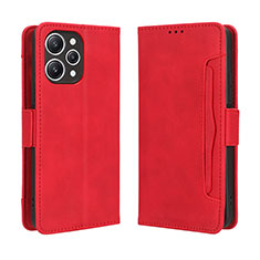 Coque Portefeuille Livre Cuir Etui Clapet BY3 pour Xiaomi Redmi 12 4G Rouge