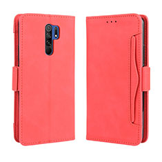 Coque Portefeuille Livre Cuir Etui Clapet BY3 pour Xiaomi Redmi 9 Prime India Rouge