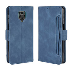 Coque Portefeuille Livre Cuir Etui Clapet BY3 pour Xiaomi Redmi Note 9 Pro Bleu
