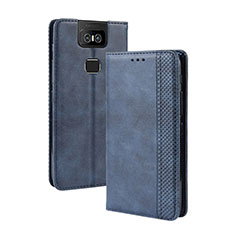 Coque Portefeuille Livre Cuir Etui Clapet BY4 pour Asus Zenfone 6 ZS630KL Bleu