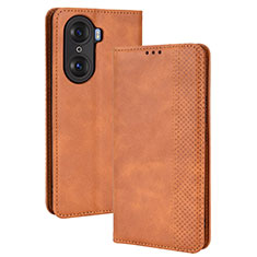 Coque Portefeuille Livre Cuir Etui Clapet BY4 pour Huawei Honor 60 5G Marron