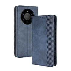 Coque Portefeuille Livre Cuir Etui Clapet BY4 pour Huawei Mate 40 Pro+ Plus Bleu