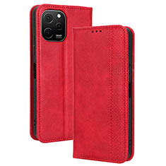 Coque Portefeuille Livre Cuir Etui Clapet BY4 pour Huawei Nova Y61 Rouge