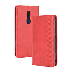 Coque Portefeuille Livre Cuir Etui Clapet BY4 pour Nokia C3 Rouge