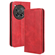 Coque Portefeuille Livre Cuir Etui Clapet BY4 pour OnePlus Ace 3 5G Rouge