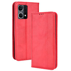 Coque Portefeuille Livre Cuir Etui Clapet BY4 pour Oppo F21s Pro 4G Rouge