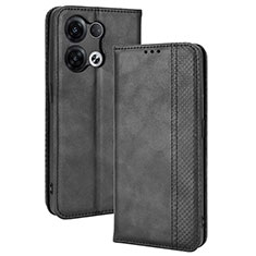 Coque Portefeuille Livre Cuir Etui Clapet BY4 pour Oppo Reno8 Pro+ Plus 5G Noir