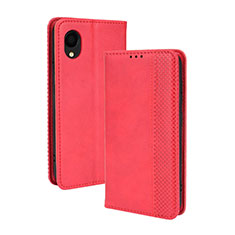Coque Portefeuille Livre Cuir Etui Clapet BY4 pour Samsung Galaxy A22 5G SC-56B Rouge