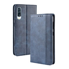 Coque Portefeuille Livre Cuir Etui Clapet BY4 pour Samsung Galaxy A30S Bleu