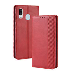 Coque Portefeuille Livre Cuir Etui Clapet BY4 pour Samsung Galaxy A40 Rouge