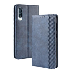 Coque Portefeuille Livre Cuir Etui Clapet BY4 pour Samsung Galaxy A50S Bleu
