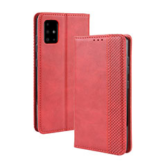 Coque Portefeuille Livre Cuir Etui Clapet BY4 pour Samsung Galaxy A51 4G Rouge