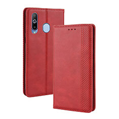 Coque Portefeuille Livre Cuir Etui Clapet BY4 pour Samsung Galaxy A60 Rouge