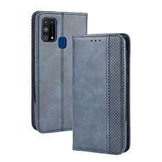 Coque Portefeuille Livre Cuir Etui Clapet BY4 pour Samsung Galaxy M21s Bleu