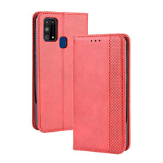 Coque Portefeuille Livre Cuir Etui Clapet BY4 pour Samsung Galaxy M21s Rouge