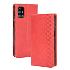 Coque Portefeuille Livre Cuir Etui Clapet BY4 pour Samsung Galaxy M31s Rouge