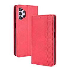 Coque Portefeuille Livre Cuir Etui Clapet BY4 pour Samsung Galaxy M32 5G Rouge