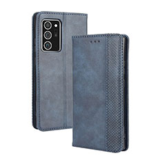 Coque Portefeuille Livre Cuir Etui Clapet BY4 pour Samsung Galaxy Note 20 5G Bleu