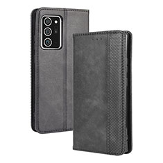 Coque Portefeuille Livre Cuir Etui Clapet BY4 pour Samsung Galaxy Note 20 5G Noir