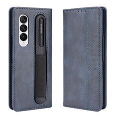 Coque Portefeuille Livre Cuir Etui Clapet BY4 pour Samsung Galaxy Z Fold4 5G Bleu