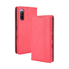Coque Portefeuille Livre Cuir Etui Clapet BY4 pour Sony Xperia 10 III Lite Rouge