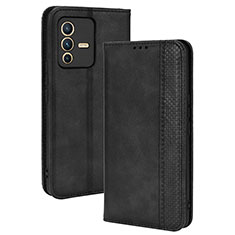 Coque Portefeuille Livre Cuir Etui Clapet BY4 pour Vivo V23 Pro 5G Noir