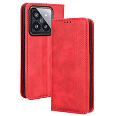 Coque Portefeuille Livre Cuir Etui Clapet BY4 pour Xiaomi Mi 14 Pro 5G Rouge