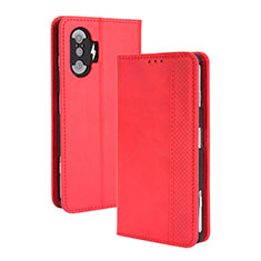 Coque Portefeuille Livre Cuir Etui Clapet BY4 pour Xiaomi Poco F3 GT 5G Rouge