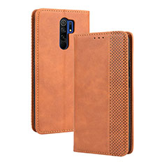 Coque Portefeuille Livre Cuir Etui Clapet BY4 pour Xiaomi Poco M2 Marron