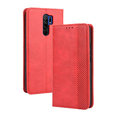 Coque Portefeuille Livre Cuir Etui Clapet BY4 pour Xiaomi Poco M2 Rouge