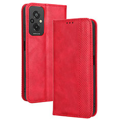 Coque Portefeuille Livre Cuir Etui Clapet BY4 pour Xiaomi Redmi 11 Prime 4G Rouge