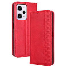 Coque Portefeuille Livre Cuir Etui Clapet BY4 pour Xiaomi Redmi Note 12 Pro 5G Rouge