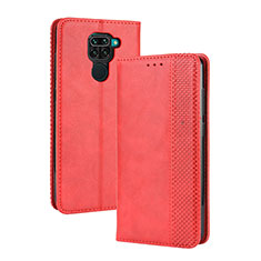 Coque Portefeuille Livre Cuir Etui Clapet BY4 pour Xiaomi Redmi Note 9 Rouge