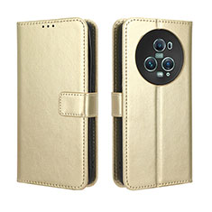 Coque Portefeuille Livre Cuir Etui Clapet BY5 pour Huawei Honor Magic5 Pro 5G Or