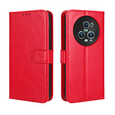 Coque Portefeuille Livre Cuir Etui Clapet BY5 pour Huawei Honor Magic5 Pro 5G Rouge
