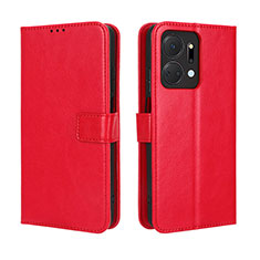 Coque Portefeuille Livre Cuir Etui Clapet BY5 pour Huawei Honor X7a Rouge