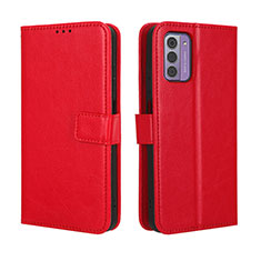 Coque Portefeuille Livre Cuir Etui Clapet BY5 pour Nokia C300 Rouge