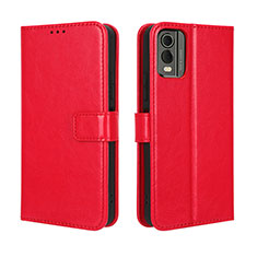 Coque Portefeuille Livre Cuir Etui Clapet BY5 pour Nokia C32 Rouge