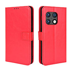 Coque Portefeuille Livre Cuir Etui Clapet BY5 pour OnePlus 10 Pro 5G Rouge