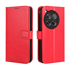Coque Portefeuille Livre Cuir Etui Clapet BY5 pour OnePlus 12 5G Rouge