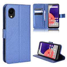 Coque Portefeuille Livre Cuir Etui Clapet BY5 pour Samsung Galaxy A22 5G SC-56B Bleu
