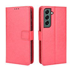 Coque Portefeuille Livre Cuir Etui Clapet BY5 pour Samsung Galaxy S22 Plus 5G Rouge
