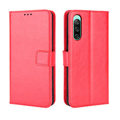Coque Portefeuille Livre Cuir Etui Clapet BY5 pour Sony Xperia 10 IV SOG07 Rouge