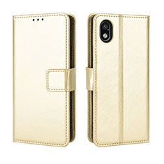 Coque Portefeuille Livre Cuir Etui Clapet BY5 pour Sony Xperia Ace III Or