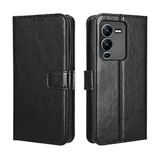 Coque Portefeuille Livre Cuir Etui Clapet BY5 pour Vivo V25 Pro 5G Noir