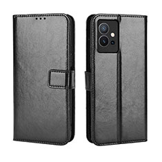 Coque Portefeuille Livre Cuir Etui Clapet BY5 pour Vivo Y30 5G Noir