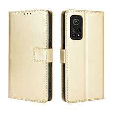 Coque Portefeuille Livre Cuir Etui Clapet BY5 pour Xiaomi Mi 10T 5G Or