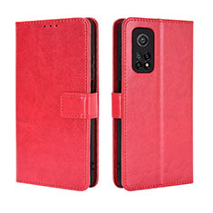 Coque Portefeuille Livre Cuir Etui Clapet BY5 pour Xiaomi Mi 10T 5G Rouge