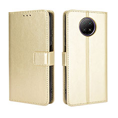 Coque Portefeuille Livre Cuir Etui Clapet BY5 pour Xiaomi Redmi Note 9T 5G Or
